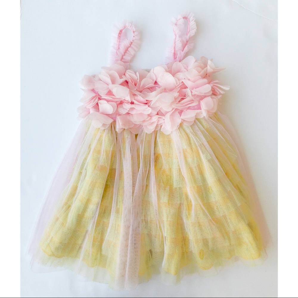 Little Mass 18 months Yellow & Pink Tutu Dress